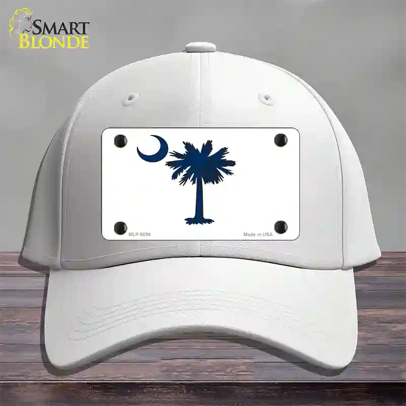 South Carolina White State Flag Novelty License Plate Hat Cotton / White