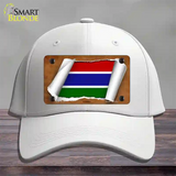 Gambia Flag Scroll Novelty License Plate Hat Cotton / White