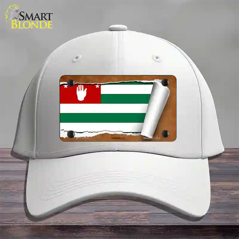 Abkhazia Flag Scroll Novelty License Plate Hat Cotton / White