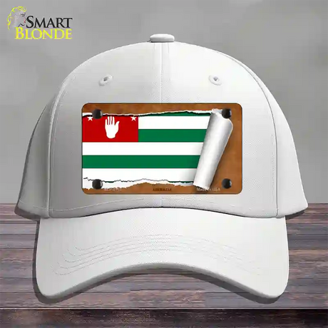 Abkhazia Flag Scroll Novelty License Plate Hat Cotton / White