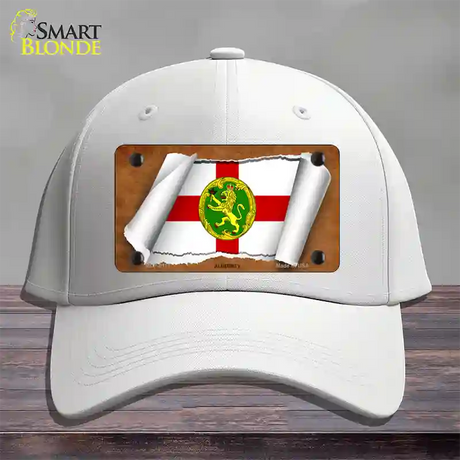 Alderney Flag Scroll Novelty License Plate Hat Cotton / White