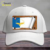 Azores Flag Scroll Novelty License Plate Hat Cotton / White