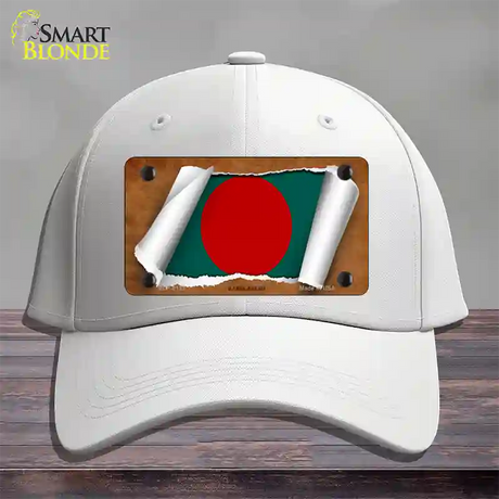 Bangladesh Flag Scroll Novelty License Plate Hat Cotton / White