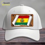 Bolivia Flag Scroll Novelty License Plate Hat Cotton / White