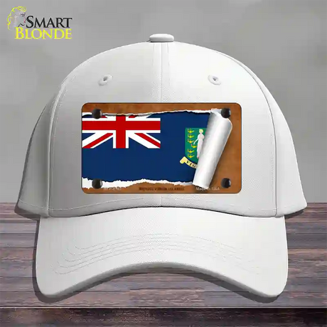 British Virgin Island Flag Scroll Novelty License Plate Hat Cotton / White