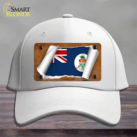 Cayman Islands Flag Scroll Novelty License Plate Hat Cotton / White