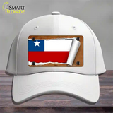 Chile Flag Scroll Novelty License Plate Hat Cotton / White