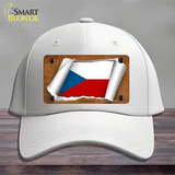 Czech Republic Flag Scroll Novelty License Plate Hat Cotton / White