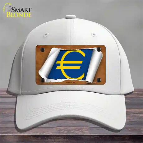 Euro Flag Scroll Novelty License Plate Hat Cotton / White