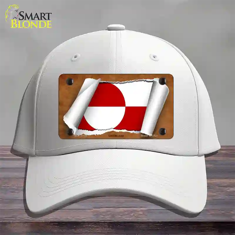 Greenland Flag Scroll Novelty License Plate Hat Cotton / White