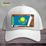 Kasakhstan Flag Scroll Novelty License Plate Hat Cotton / White