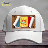 Moldova Flag Scroll Novelty License Plate Hat Cotton / White