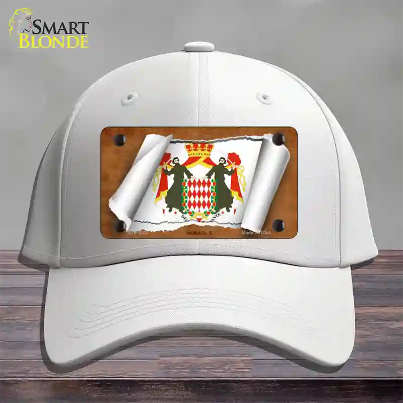 Monaco-S Flag Scroll Novelty License Plate Hat Cotton / White