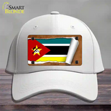 Mozambique Flag Scroll Novelty License Plate Hat Cotton / White