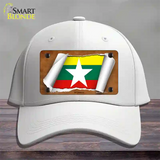 Myanmar Flag Scroll Novelty License Plate Hat Cotton / White