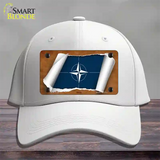 Nato Flag Scroll Novelty License Plate Hat Cotton / White