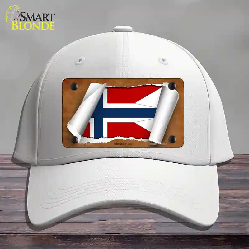 Norway-NS Flag Scroll Novelty License Plate Hat Cotton / White