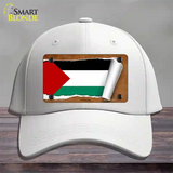 Palestine Flag Scroll Novelty License Plate Hat Cotton / White