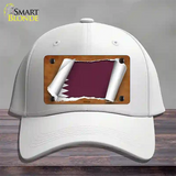 Qatar Flag Scroll Novelty License Plate Hat Cotton / White