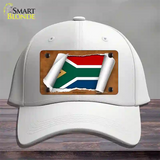 South Africa Flag Scroll Novelty License Plate Hat Cotton / White