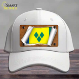 St Vincent Flag Scroll Novelty License Plate Hat Cotton / White