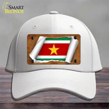 Suriname Flag Scroll Novelty License Plate Hat Cotton / White