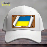 Ukraine Flag Scroll Novelty License Plate Hat Cotton / White