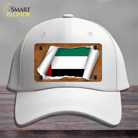 United Arab Emirates Flag Scroll Novelty License Plate Hat Cotton / White