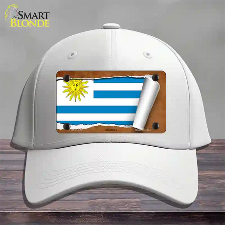 Uruguay Flag Scroll Novelty License Plate Hat Cotton / White