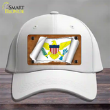 Virgin Islands US Flag Scroll Novelty License Plate Hat Cotton / White