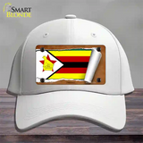 Zimbabwe Flag Scroll Novelty License Plate Hat Cotton / White