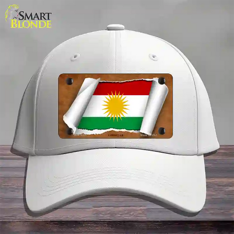 Kurdistan Flag Scroll Novelty License Plate Hat Cotton / White