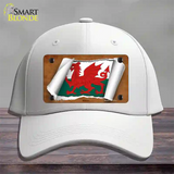 Wales Flag Scroll Novelty License Plate Hat Cotton / White