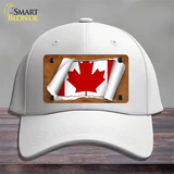 Canada Flag Scroll Novelty License Plate Hat Cotton / White