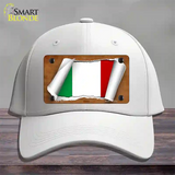 Italy Flag Scroll Novelty License Plate Hat Cotton / White