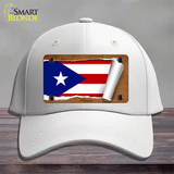 Puerto Rico Flag Scroll Novelty License Plate Hat Cotton / White