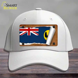 South Australia Flag Scroll Novelty License Plate Hat Cotton / White