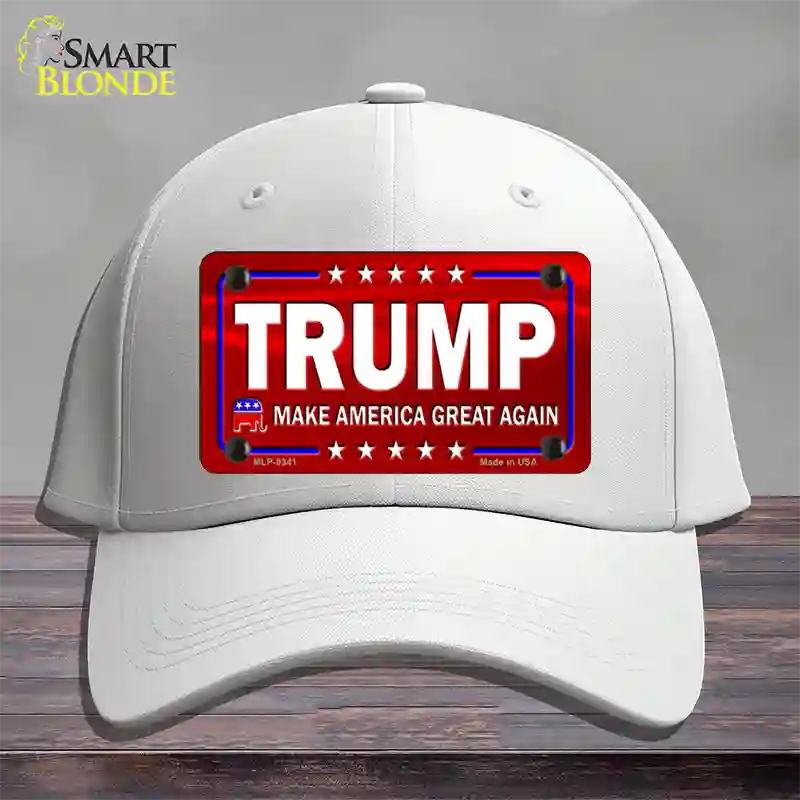 Trump Red Novelty License Plate Hat Cotton / White