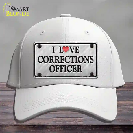 I Love Corrections Officer Novelty License Plate Hat Cotton / White