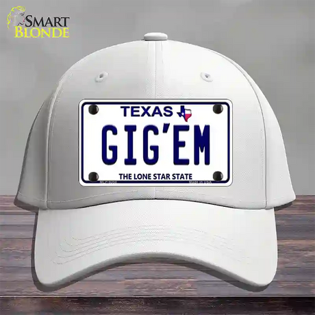 Gigem Texas Novelty License Plate Hat Cotton / White