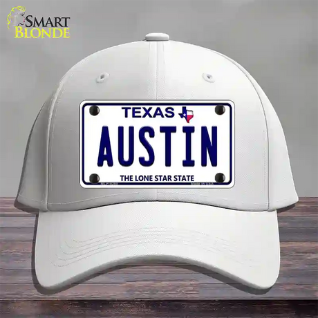 Austin Texas Novelty License Plate Hat Cotton / White