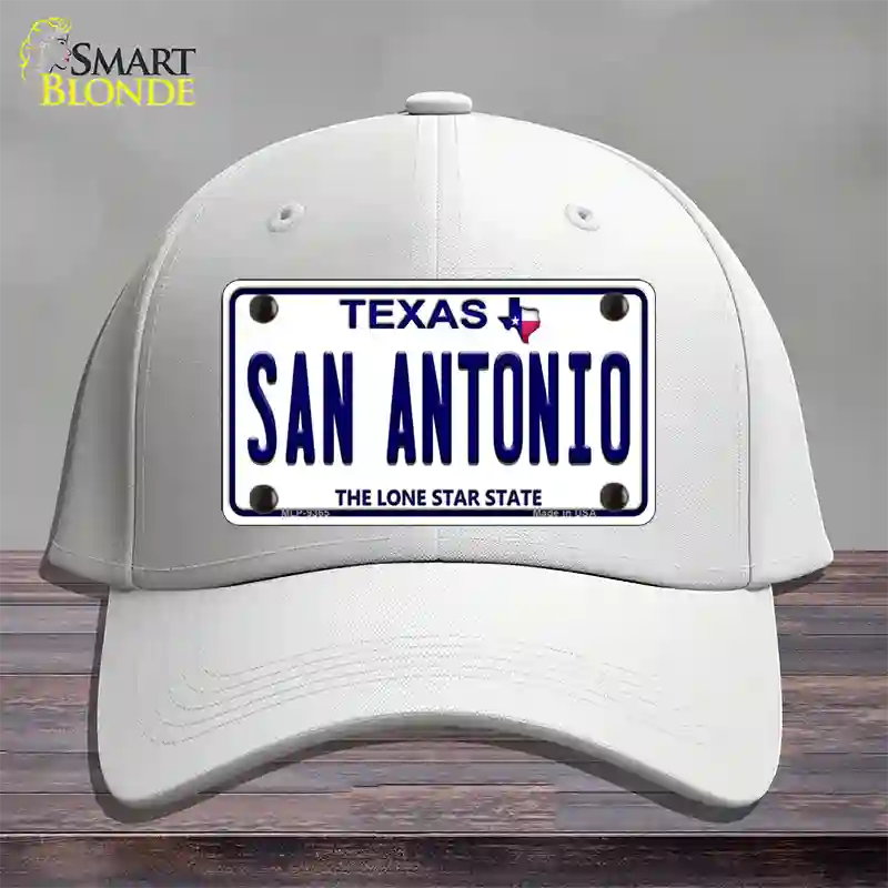 San Antonio Texas Novelty License Plate Hat Cotton / White