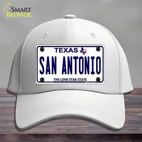 San Antonio Texas Novelty License Plate Hat Cotton / White