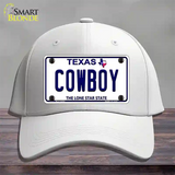 Cowboy Texas White Novelty License Plate Hat Cotton / White