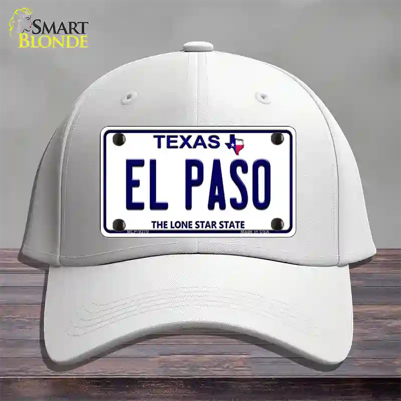 El Paso Texas Novelty License Plate Hat Cotton / White