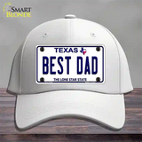 Best Dad Texas Novelty License Plate Hat Cotton / White