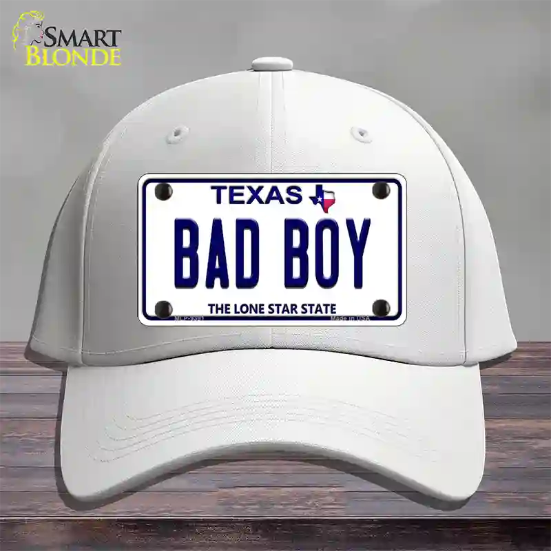 Bad Boy Texas Novelty License Plate Hat Cotton / White