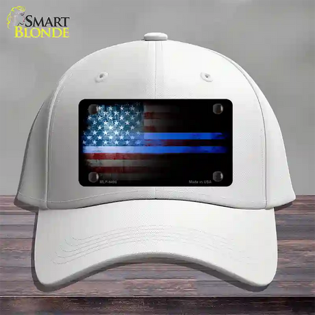 American Flag Police Novelty License Plate Hat Cotton / White