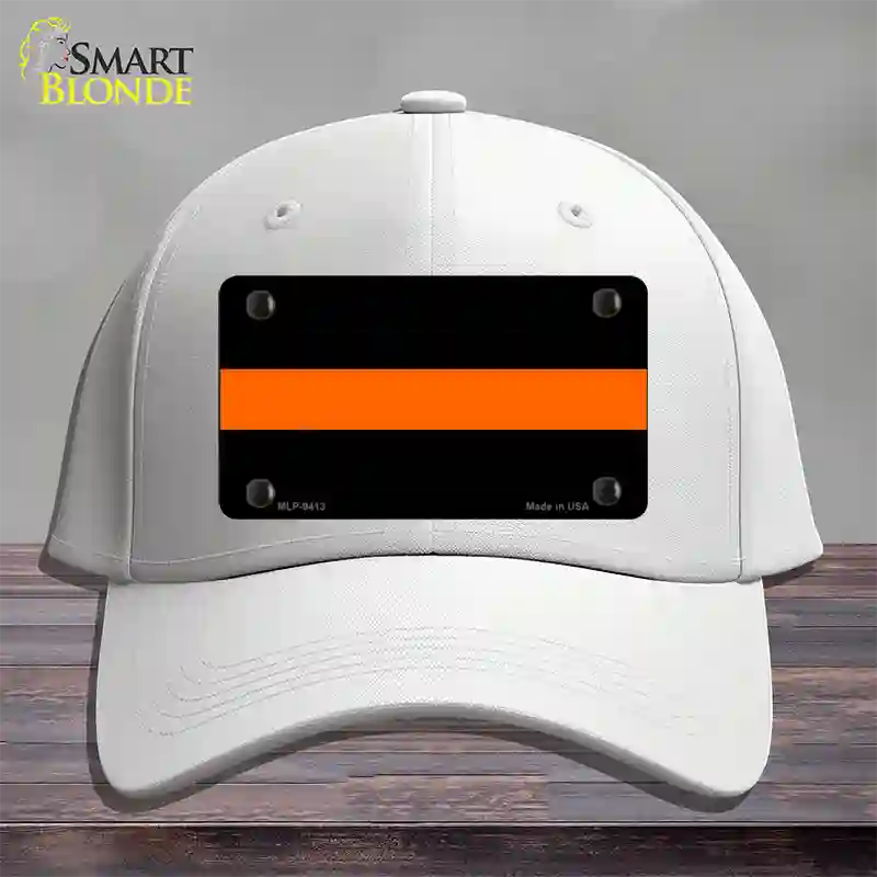 Thin Orange Line Novelty License Plate Hat Cotton / White