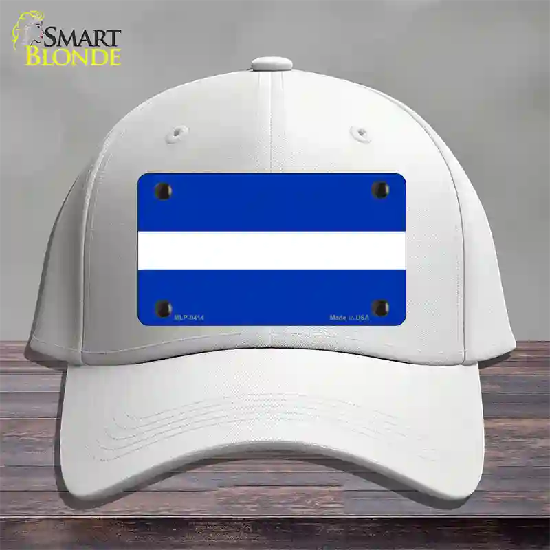 Thin White Line On Blue Novelty License Plate Hat Cotton / White